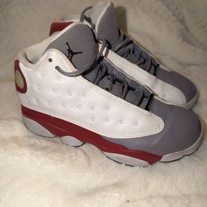 Nike Air Jordan XIII 13 Retro Grey Toe 2014 White Red Grey Size 3Y (414575-126)