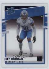 2020 Panini Chronicles Clearly Donruss Rated Rookie Blue 61/99 Jeff Okudah 1e6a