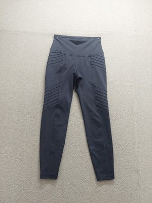 Old Navy Active Women Leggings S Navy Blue Pintucked Panel High Waist Activewear