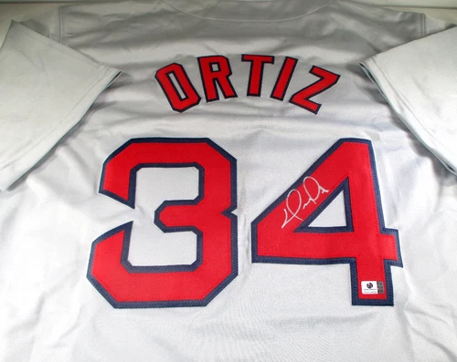 David Ortiz / Autographed Boston Red Sox Grey Custom Baseball Jersey / COA