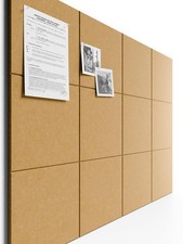 Large Cork Board 48" x 36" Alternative - 12 Pack Felt Wall Tiles with 70 Safe...