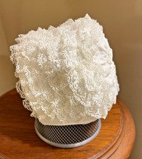 Vintage White Lace Baby or Doll Bonnet no Ties