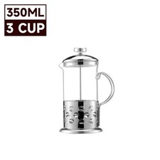 3 Sizes Stainless Steel Glass Cafetiere French Press Coffee Maker with Plunger
