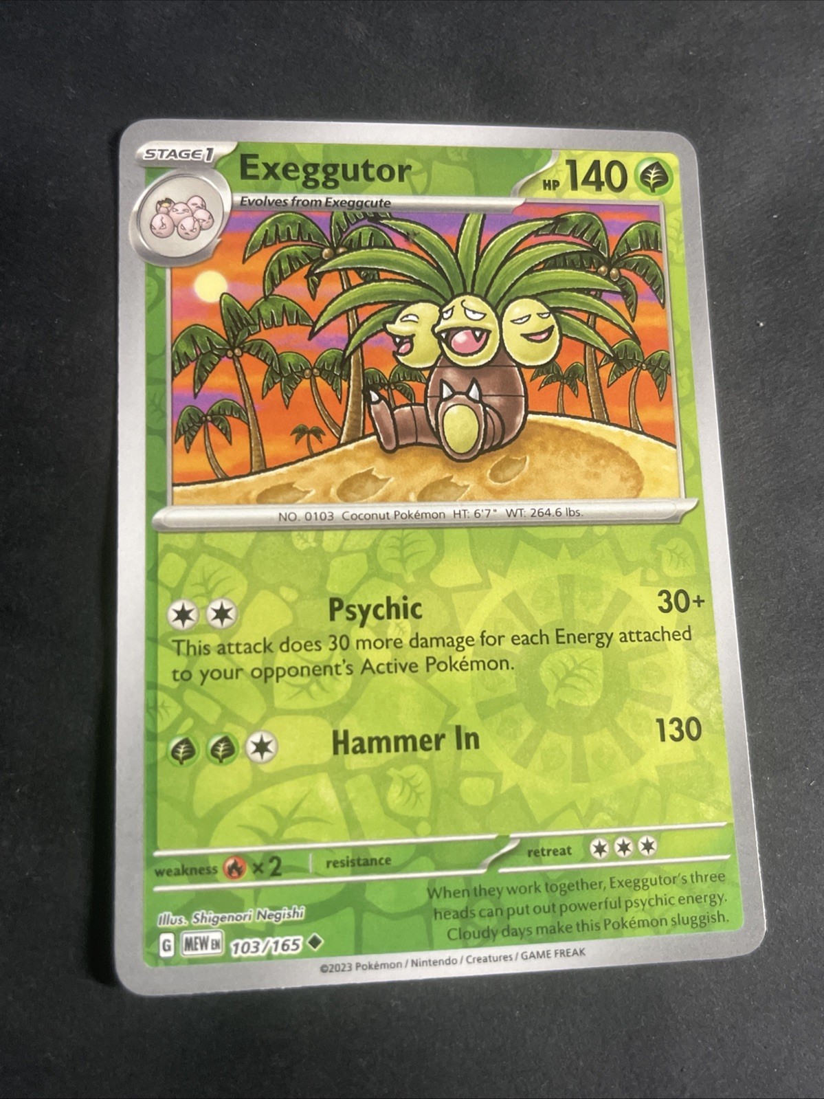 Exeggutor 103/165 Uncommon 151 Pokemon Reverse Holo Near Mint