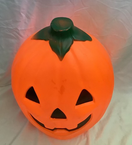 JACK O' LANTERN Halloween Pumpkin Blow Mold Large 21" x 15" Vintage Made in USA - Picture 2 of 7