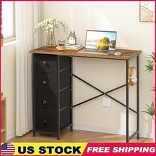 Small Writing Desk with 4 Fabric Drawers 35.4 Inch Computer Desk Home Office