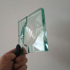 Posacenere in vetro verde Nilo stile Fontana Arte vintage