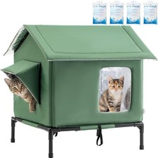 JUNSPOW Outdoor Cat House Weatherproof - All-Season Insulated Cat Shelter XXL