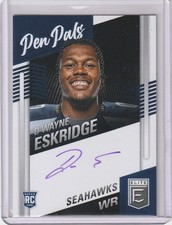 D'Wayne Eskridge 2021 Panini Donruss Elite Purple Ink Pen Pals Rc On Card Auto