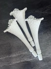 Fenton White Milk Glass Epergne Diamond and Lace Vases Replacement Horns Lot 3