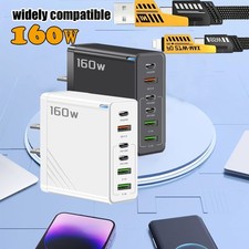 160W 6-port Type C Charger Fast Charging For Samsung iPhone Android Phone