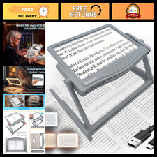 5X LED Page Magnifying Glass with Detachable Stand  3 Color Modes - Ideal for R