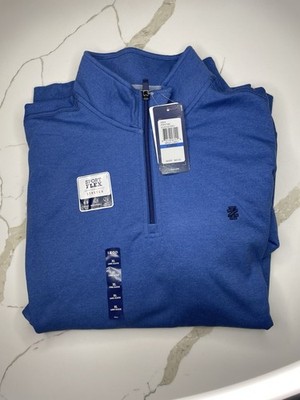 IZOD Advantage Performance Stretch Men's XL Blue 1/4 Zip Pullover Mock Neck