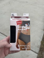 Hanes Period Protection Underwear Women  s Brief Size 8/XL Moderate Absorbency