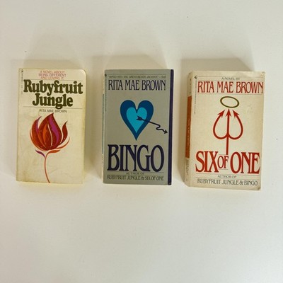 Rita Mae Brown Vintage 1970s Set 3 Rubyfruit Jungle Bingo Six Of One Paperback