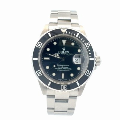 Rolex Submariner Date 16610 M Serial 40mm Engraved Rehaut No Holes Watch Only
