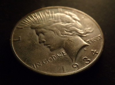 1934 S Silver Peace Dollar Rare Hard Date  high grade AU  beauty 