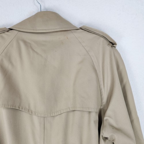 Burberrys Jacket Womens 38 Tan Double Breasted Belted Wool Lined Trench Coat - Picture 21 of 23