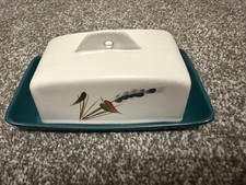 Vintage Denby Butter Dish Green wheat Stoneware