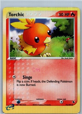 Pokemon Card - Torchic - 74/109 - Reverse Holo - Ruby and Sapphire - DMG
