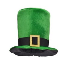 Yilistore St Patrick's Day Green Top Hat,Velvet Green Shamrock Hat,St. Green B