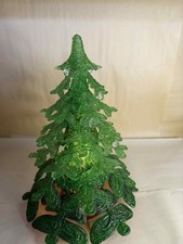 Vintage Acrylic Christmas Tree Green 13 inch Tall