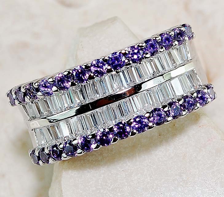 4CT  Amethyst 925 Genuine Sterling Silver Ring Jewelry Sz 7 G2-4