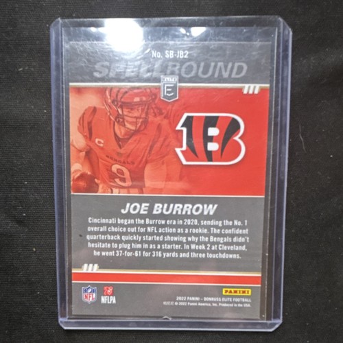 Panini 2022 Donruss Elite Joe Burrow Spellbound SB-JB2 Cincinnati Bengals NFL - Picture 2 of 2