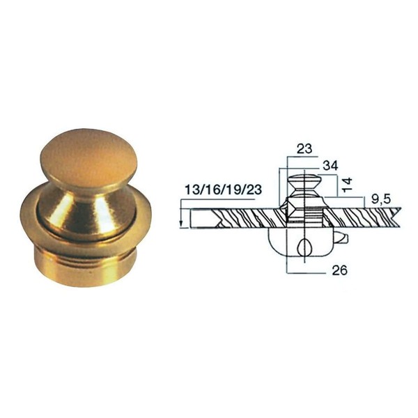 Knopf Messing, Poliert 23 Mm - 1 Pc Osculati - 38.181.07 - 3818107-image