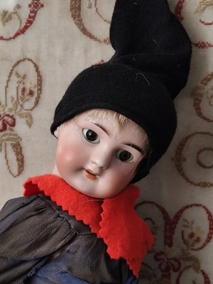DEP 3 _Alte Porzellanpuppe ca. 34 cm_Original Kleid_kein Zwilling
