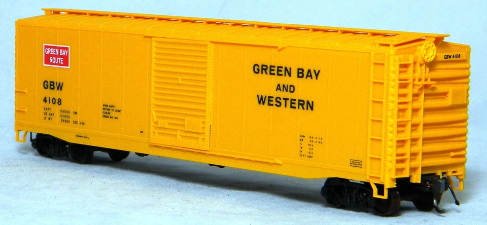 HO Accurail #4108 50' Steel Boxcar Green Bay & Western #4108 Built Up - Image 3 of 4