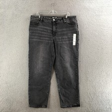 AVA  VIV Jeans Womens 18 High Rise 90s Straight Zip Fly Loose Fit Denim Gray