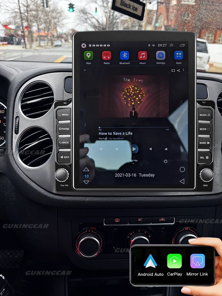 9.7" For Volkswagen Tiguan 2009-2017 Android13 Carplay Car Stereo Radio GPS NAVI Foto 4 de 4