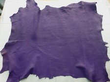 Calfskin leather hide Royal Purple buttersoft thick full bodied  matte finish