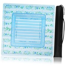 Mahjong Mat for Table - 31.5 x 31.5 x 0.08 Inch, Anti-Slip Noise Blue Meadow