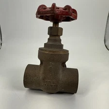 Red - White 276 1" Brass Gate Valve, 200 WOG, 125S, Class 125 - NEW Sweat Solder