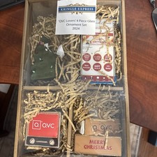 Kringle Express Set Of 4 QVC GlassOrnaments 2024 Tv, Cell Phone, Packages & Tree