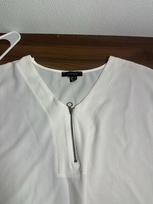Atmosphere Women s White Blouse Top Size S (US 6 / UK 10 / EU 38)   Zipper Front