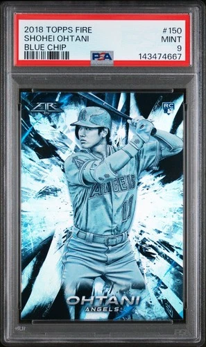 2018 Topps Fire #150 Shohei Ohtani Blue Chip Rookie RC PSA 9 Mint