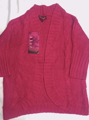 Girl Pink Sweater No Button Long Sleeve Size 5-6 Years New with Tags