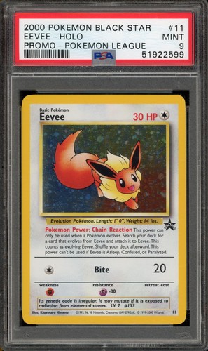 Pokemon Eevee Black Star Promos 11 Pokemon League PSA 9 Mint