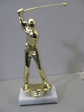 GOLF TROPHY MALE GOLD COLOR 9" new