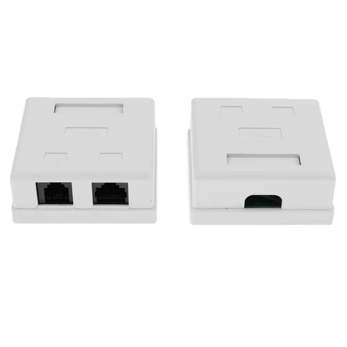 2 teilige 2 Port Oberflächenmontagebox, weiß (nur Box)