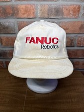 Vintage Fanuc Robotics White Made In USA Strapback Buckle Hat