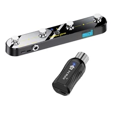 Wireless MIDI Controller Pedal 5 Modes Digital Display Footswitch with Receiver