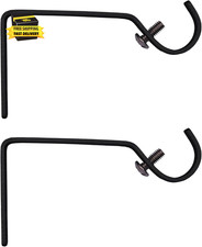 5/8" Diameter Curtain Rod Mounting Brackets, Set of 2, Black                