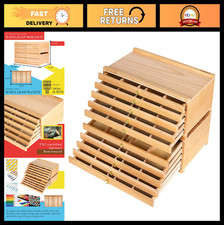 Large Capacity 10-Drawer Art Supply Storage Box - Beech Wood Organizer for Penci