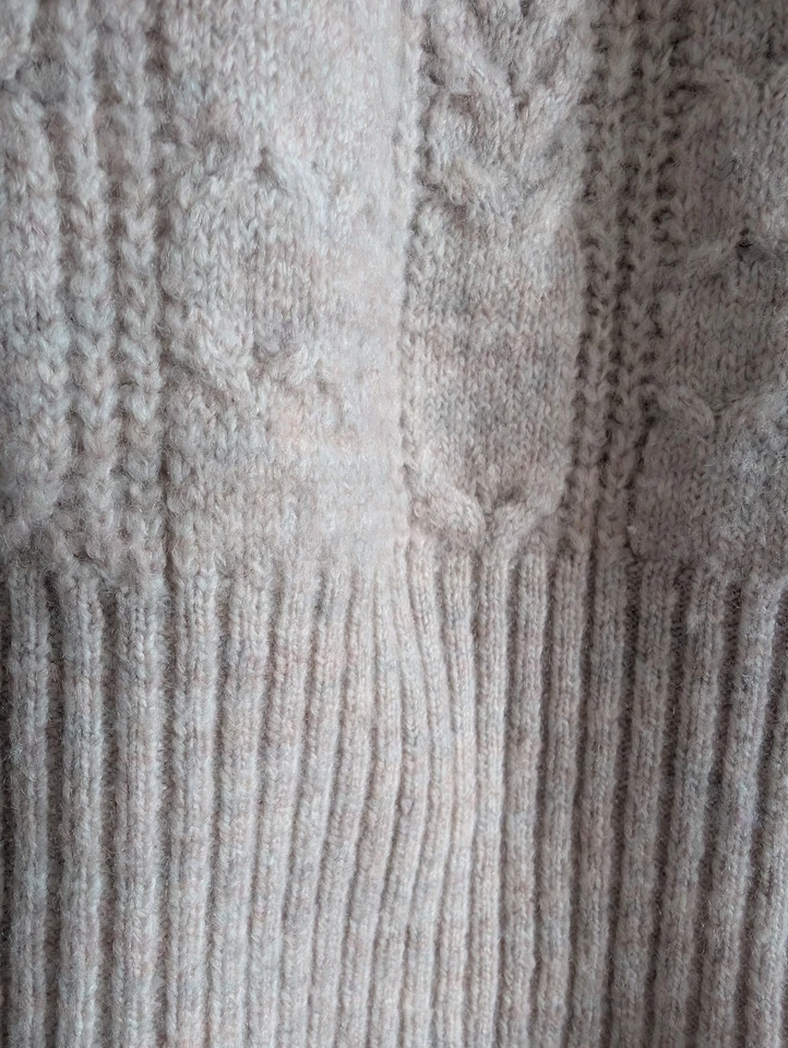 F&F Baggy Beige Oatmeal Knitted Hoody Jumper ~ Size 12-14 - Image 4 of 4
