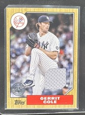 2022 TOPPS 1987 BASEBALL 35TH ANNIVERSARY RELICS SERIES ONE #87R-GC GERRIT COLE