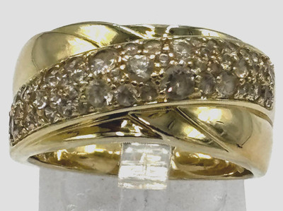 JLO Wickelring 0,925 Sterlingsilber vergoldet Zirkone Größe 63,5